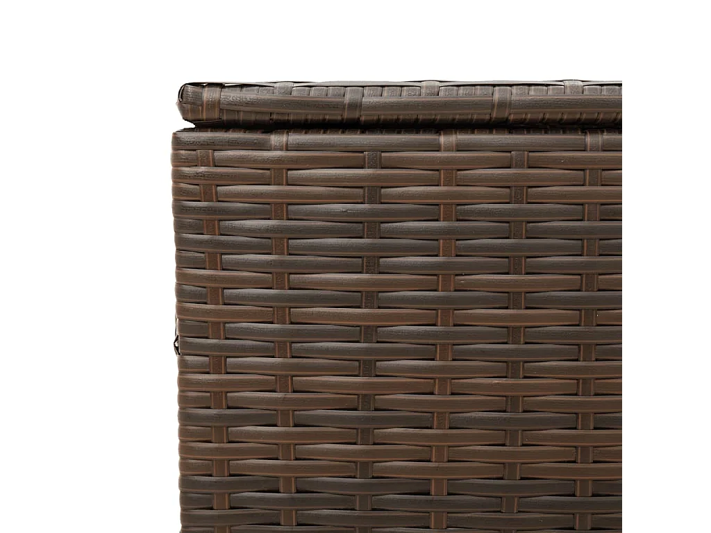 190L Poly Rattan Bruine Tuinopslagbox met Wielen