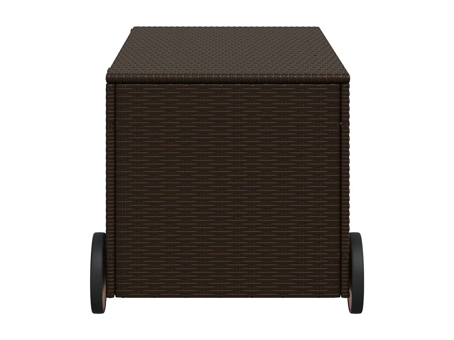 Contenitore da giardino in polyrattan marrone da 190 litri con ruote