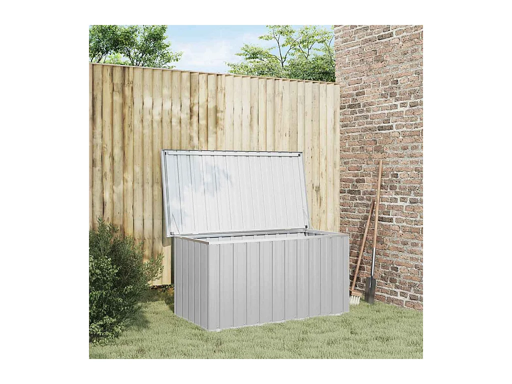 Baule portaoggetti da giardino Grigio 129x67x65 cm