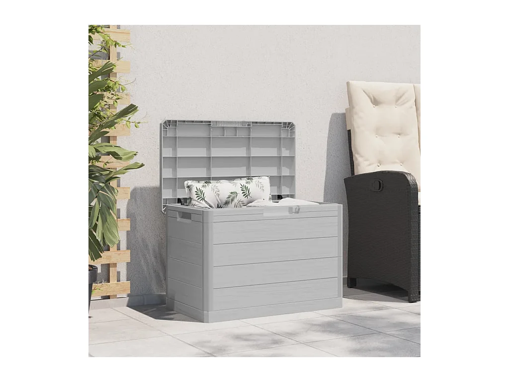 Grijze buitenkussenbox 77,5x44,5x53 cm polypropyleen