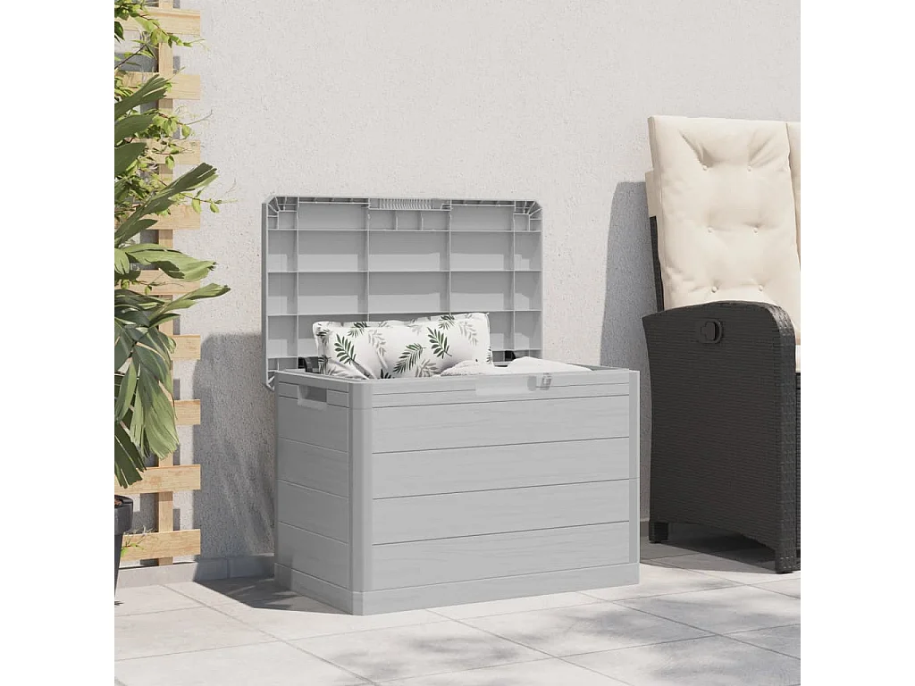 Caja de cojín para exterior gris 77,5x44,5x53 cm polipropileno