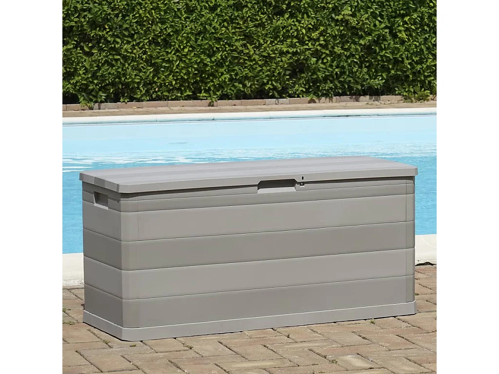 Caja de almacenamiento de jardín gris 117x45x56 cm