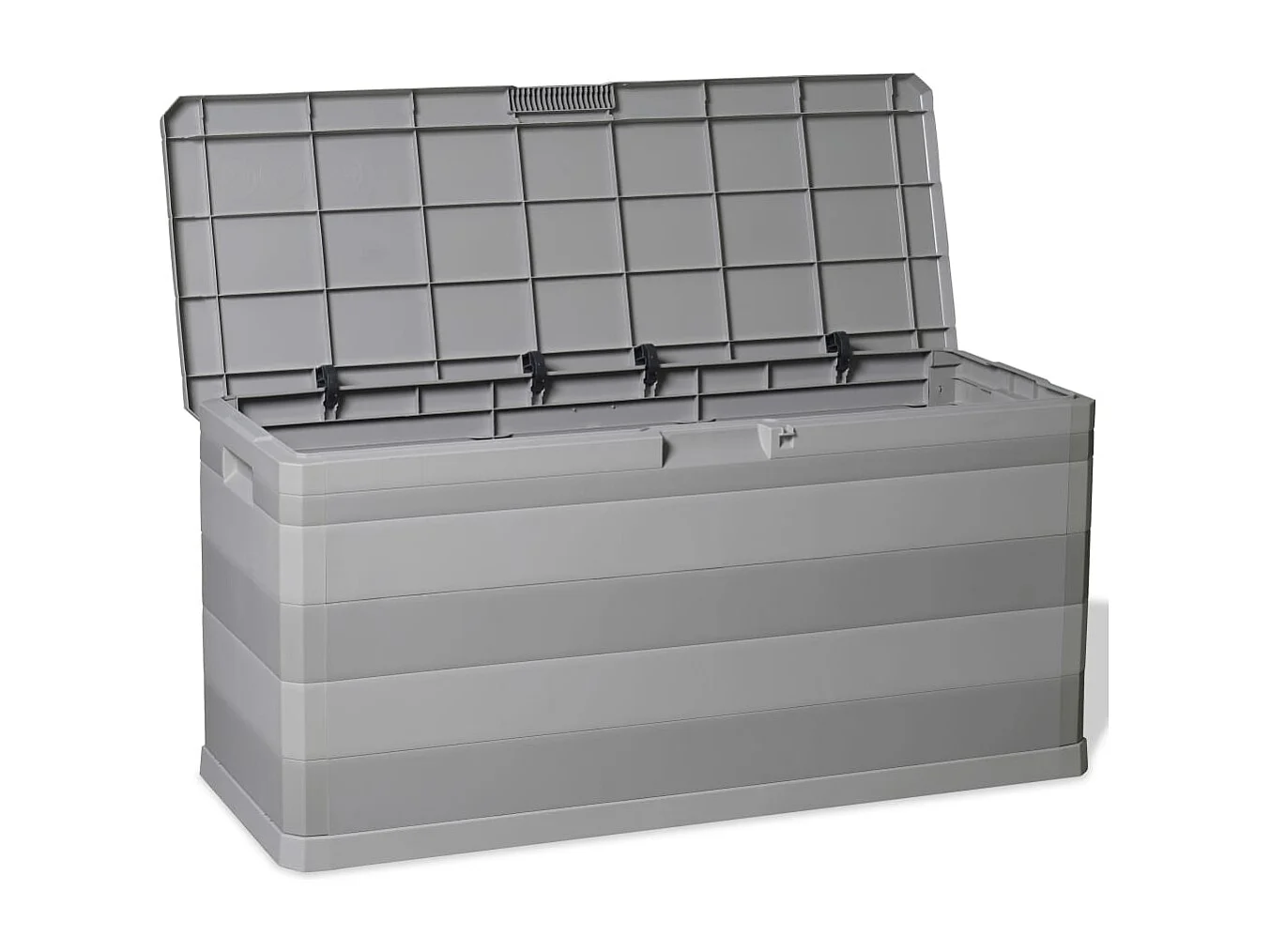 Caja de almacenamiento de jardín gris 117x45x56 cm
