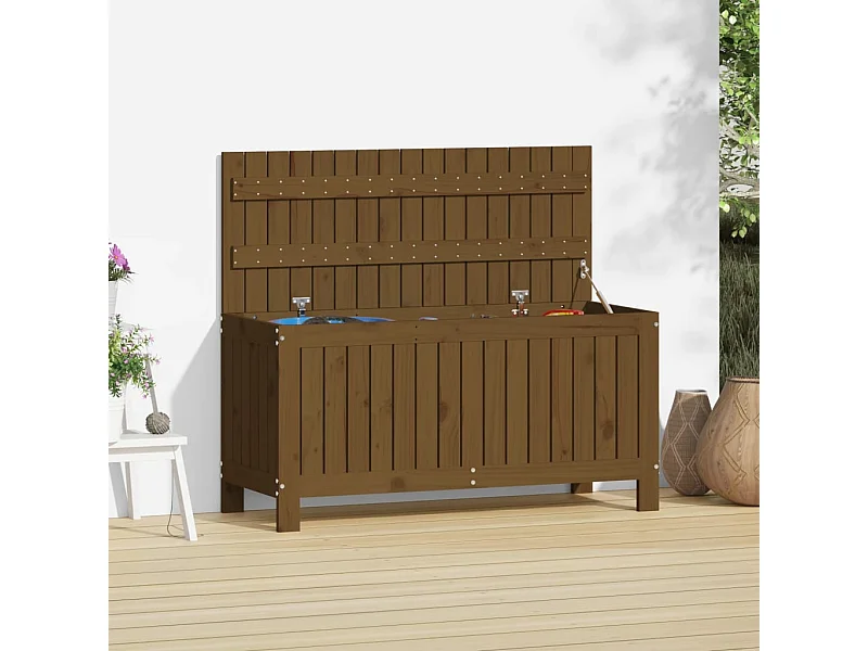 Honingbruine tuinopbergbox 108x42,5x54cm grenenhout