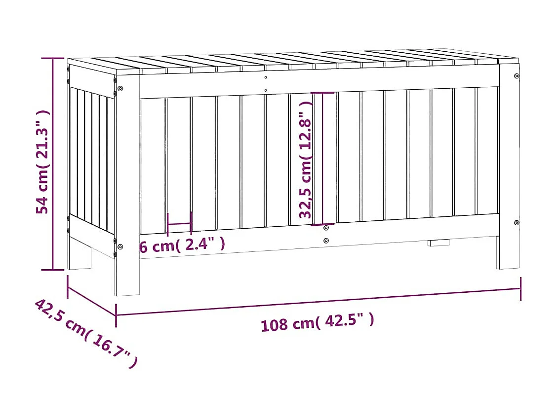 Honingbruine tuinopbergbox 108x42,5x54cm grenenhout