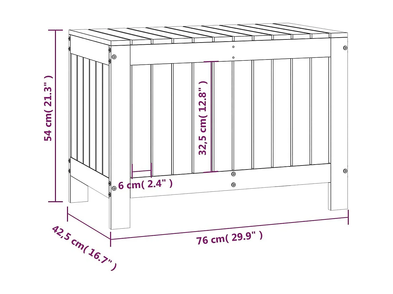 Tuinopbergbox Zwart 76x42,5x54 cm Massief grenenhout