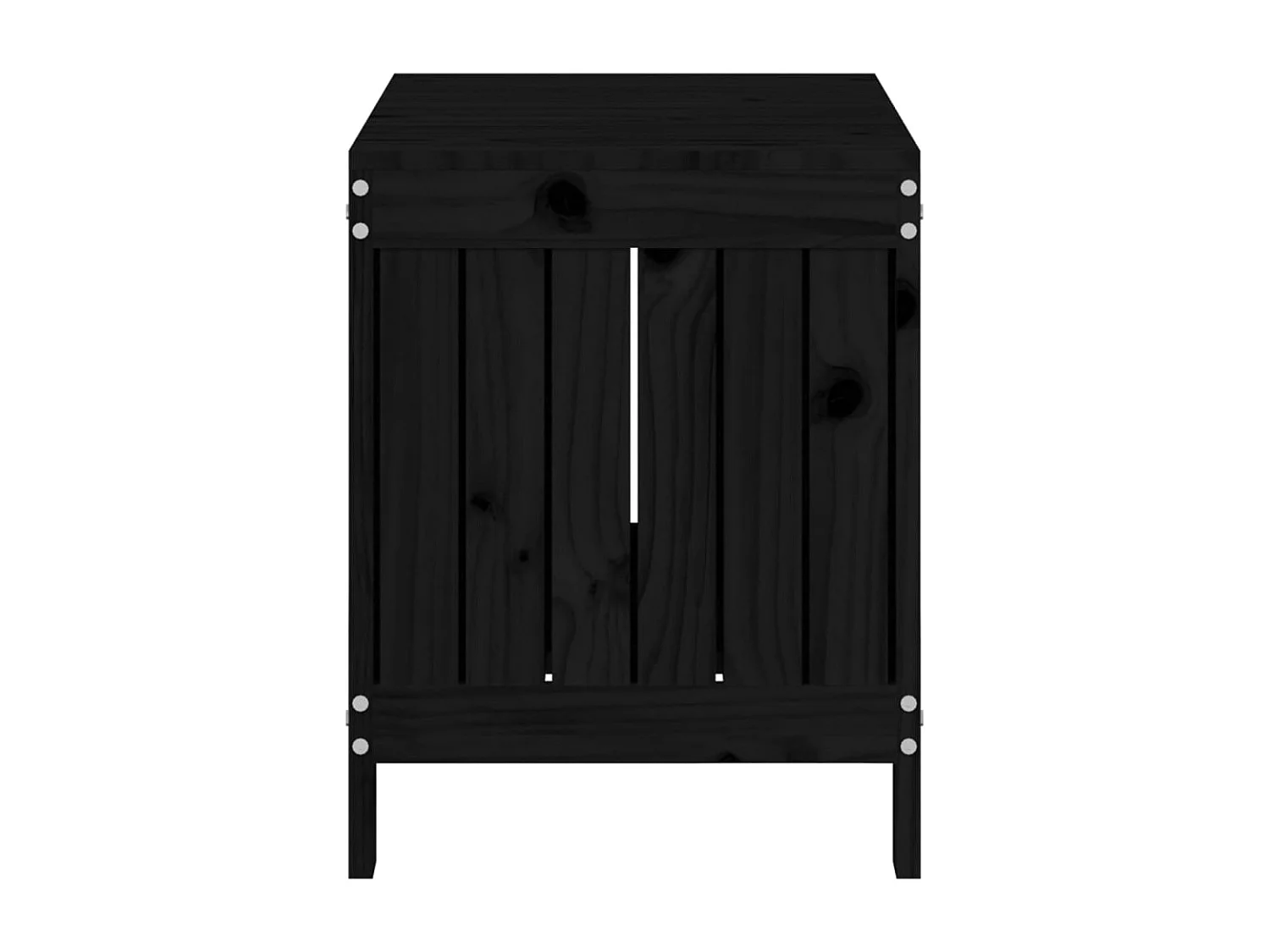 Arcón de jardín Negro 76x42,5x54 cm Madera maciza de pino