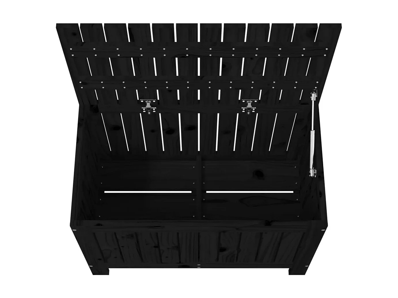 Arcón de jardín Negro 76x42,5x54 cm Madera maciza de pino