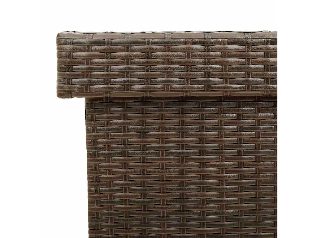 Boîte rangement jardin roues marron 160x55x75 cm résine tressée