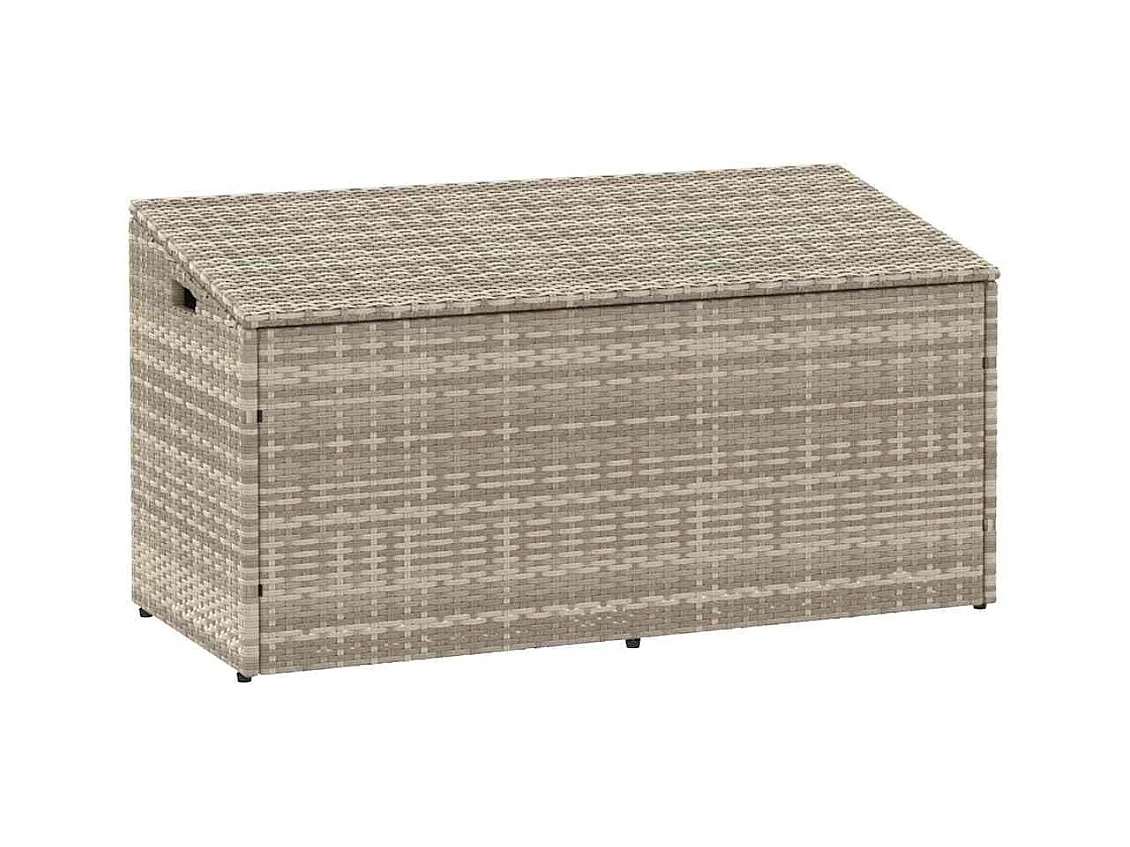 Boîte de rangement de jardin gris clair 110x50x58 cm rotin