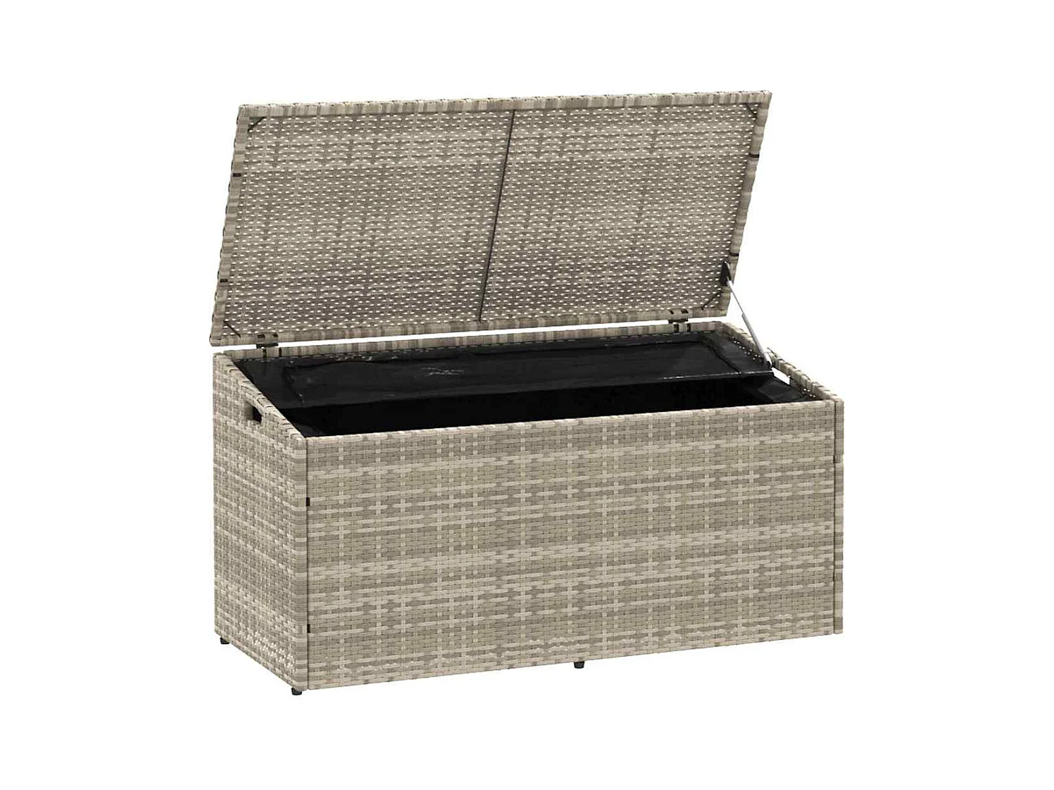 Boîte de rangement de jardin gris clair 110x50x58 cm rotin