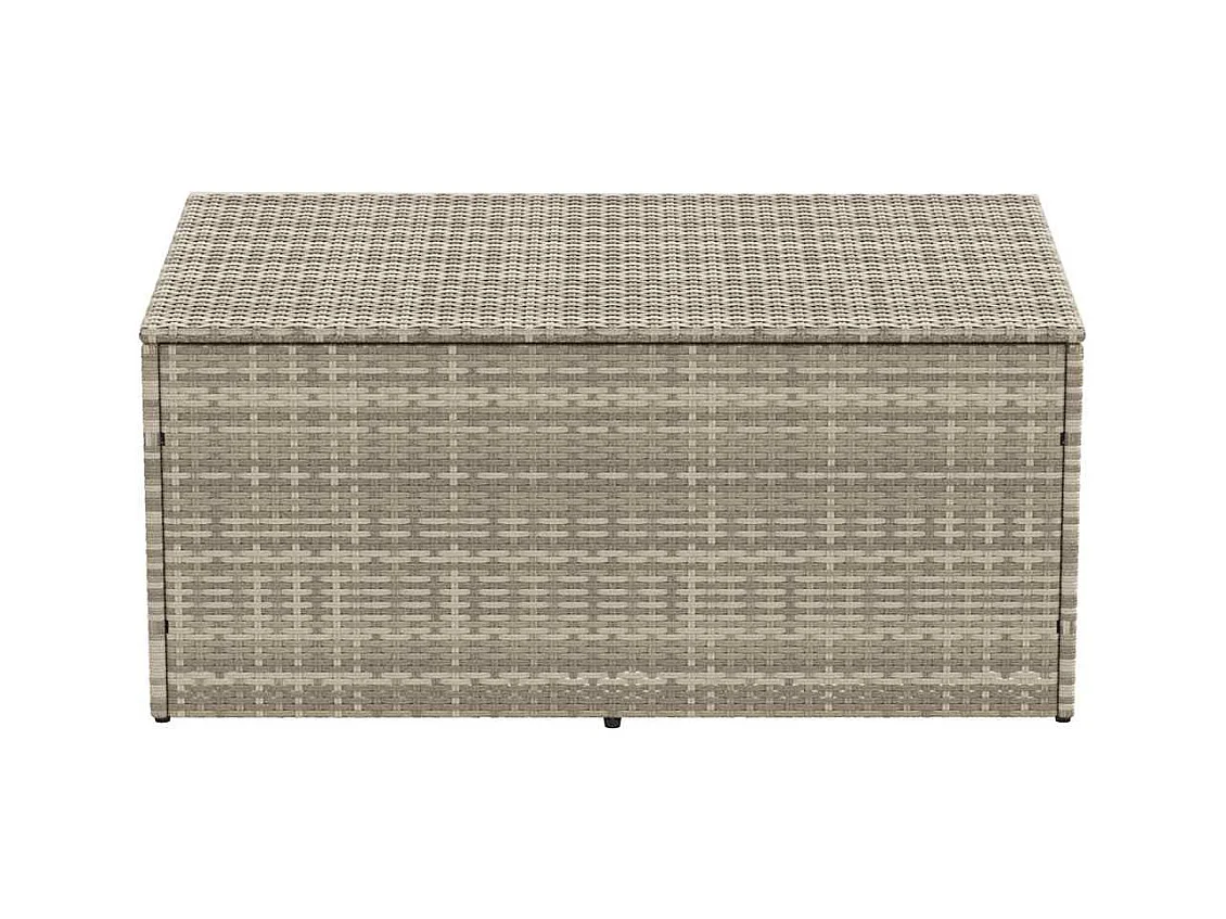 Boîte de rangement de jardin gris clair 110x50x58 cm rotin