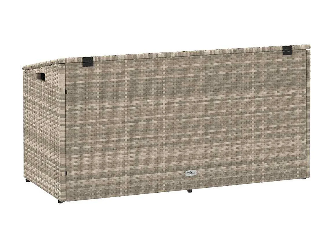 Boîte de rangement de jardin gris clair 110x50x58 cm rotin