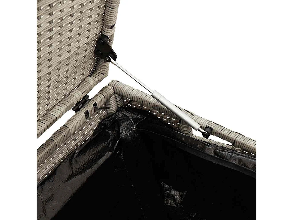 Boîte de rangement de jardin gris clair 110x50x58 cm rotin