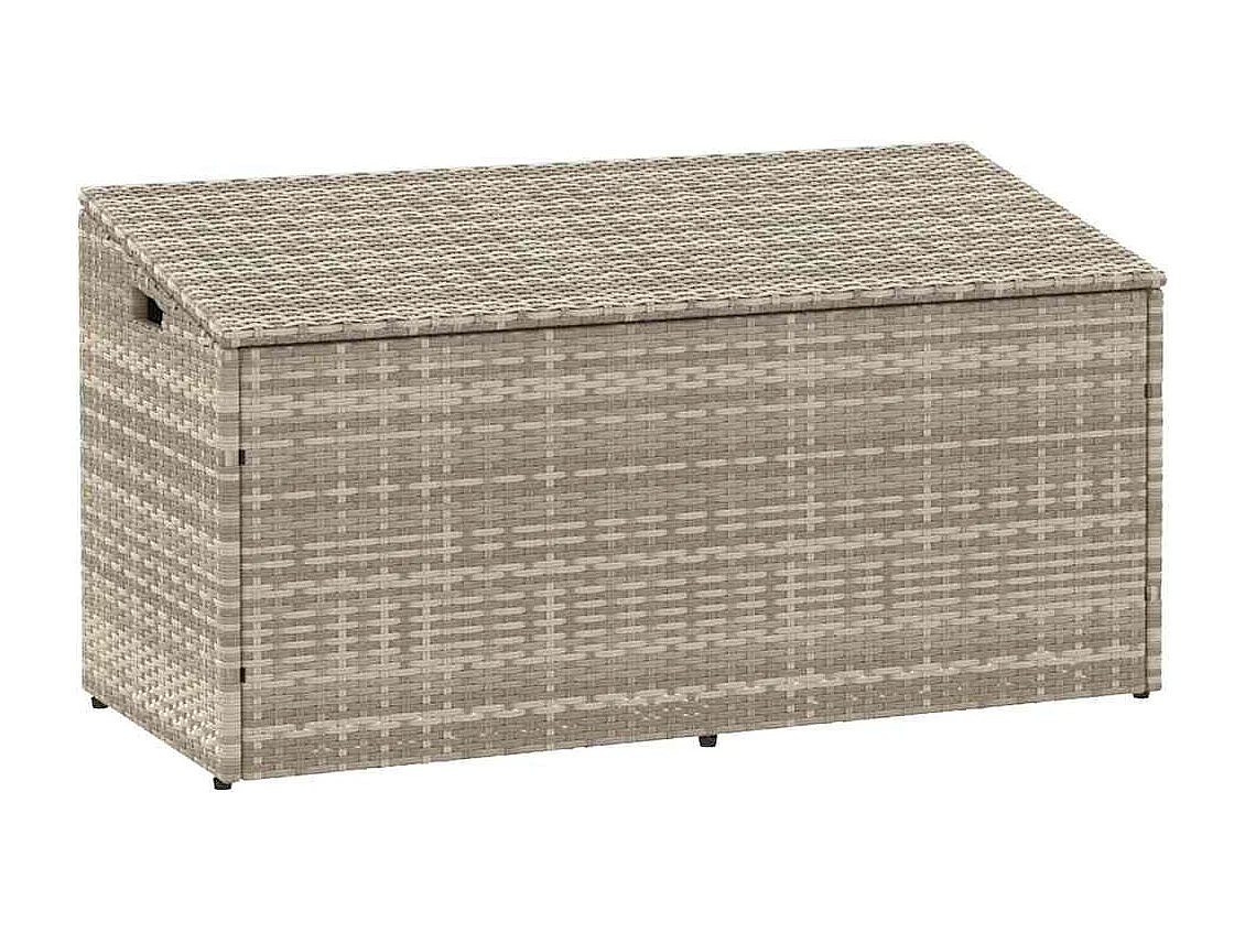 Boîte de rangement de jardin gris clair 110x50x58 cm rotin