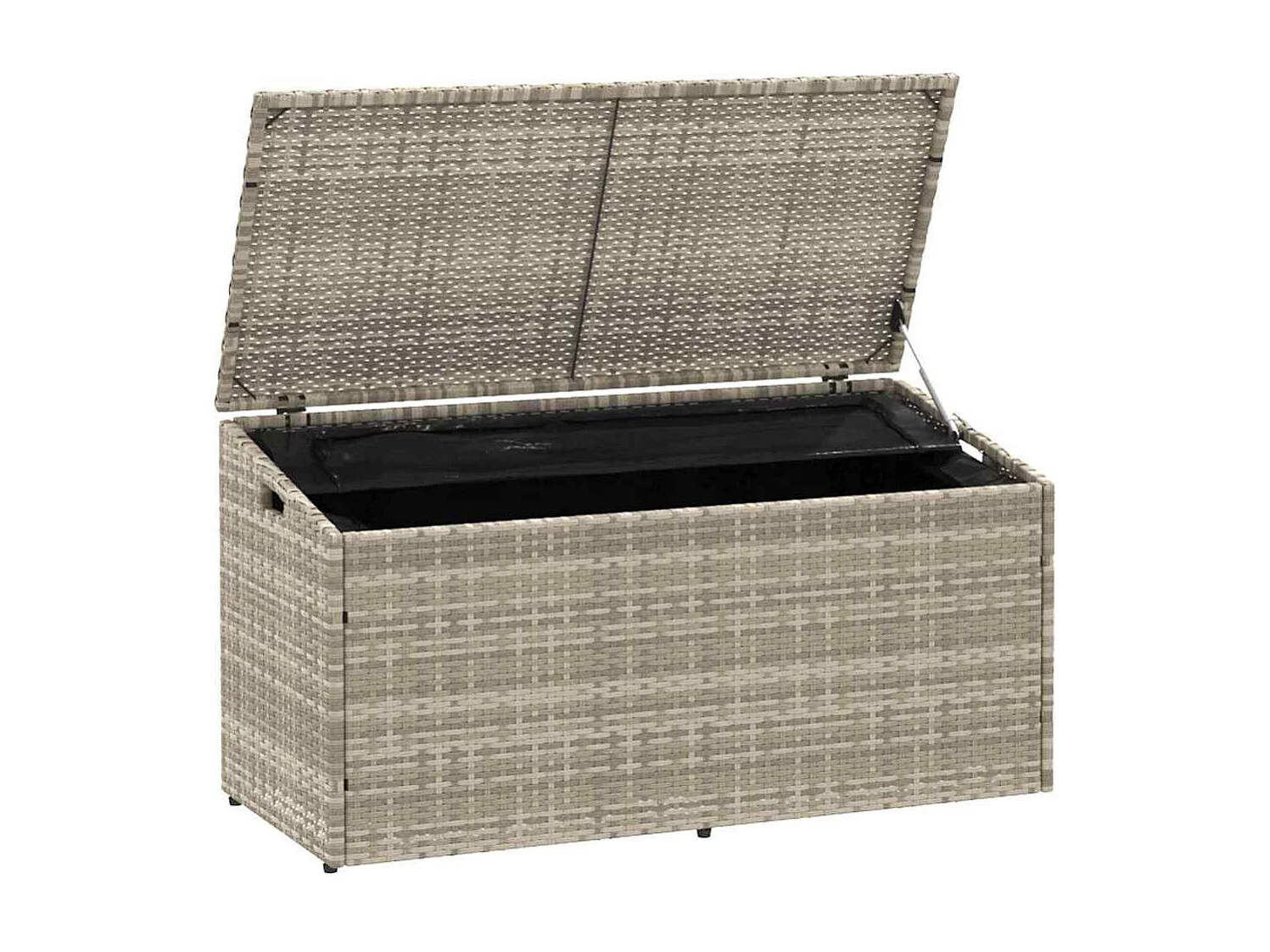 Boîte de rangement de jardin gris clair 110x50x58 cm rotin