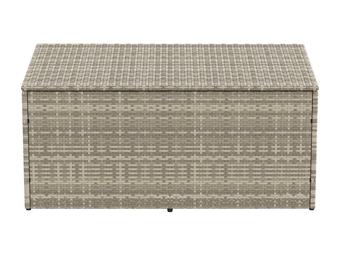 Boîte de rangement de jardin gris clair 110x50x58 cm rotin