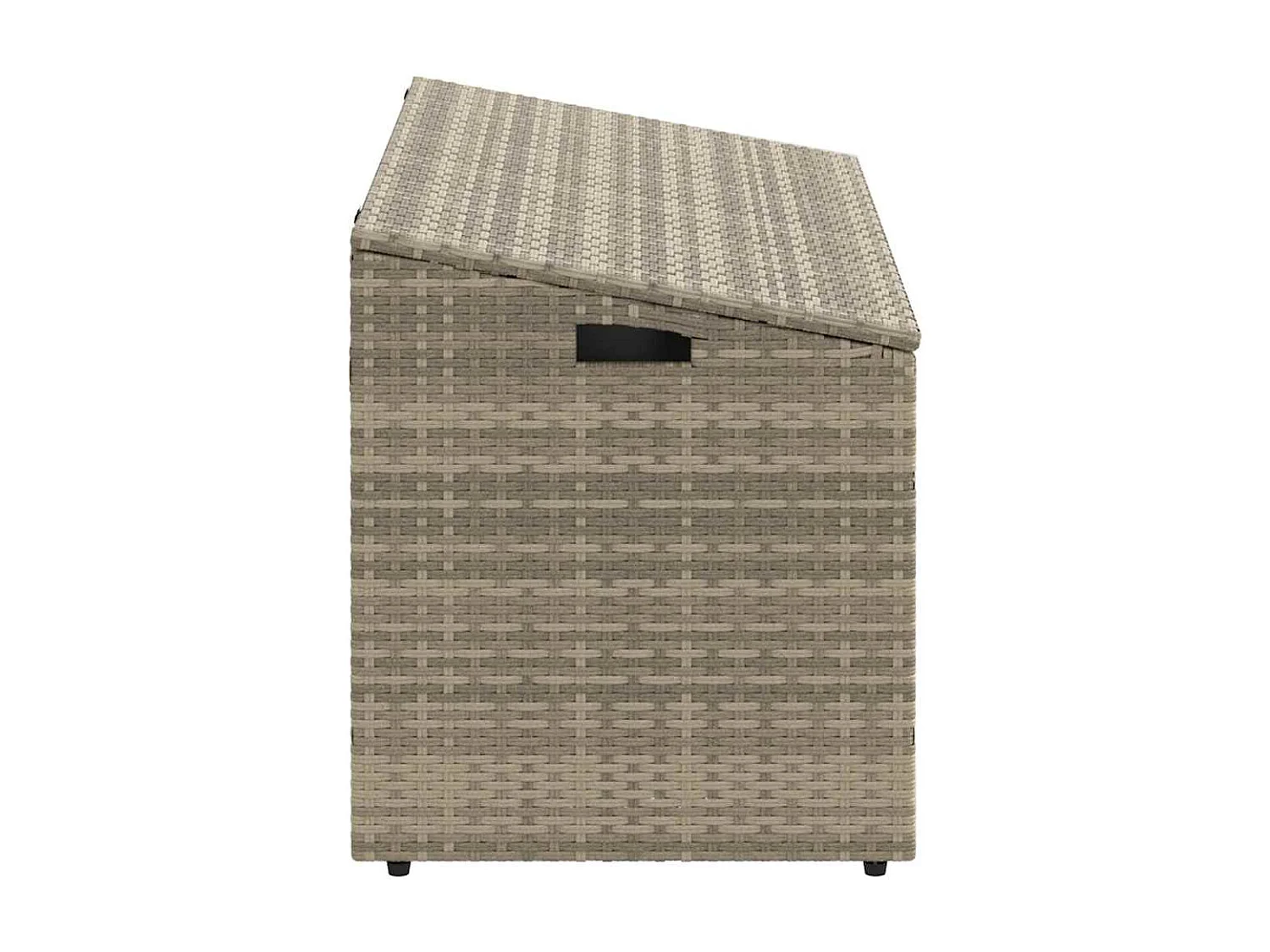 Boîte de rangement de jardin gris clair 110x50x58 cm rotin