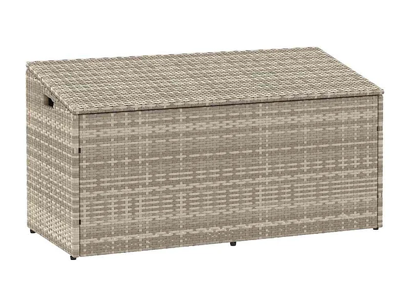 Boîte de rangement de jardin gris clair 110x50x58 cm rotin