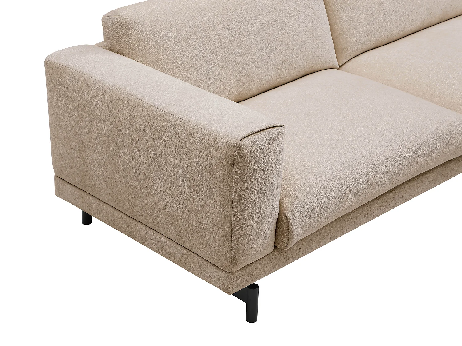 Canapé 3 places en tissu chenille beige DEMBOLA