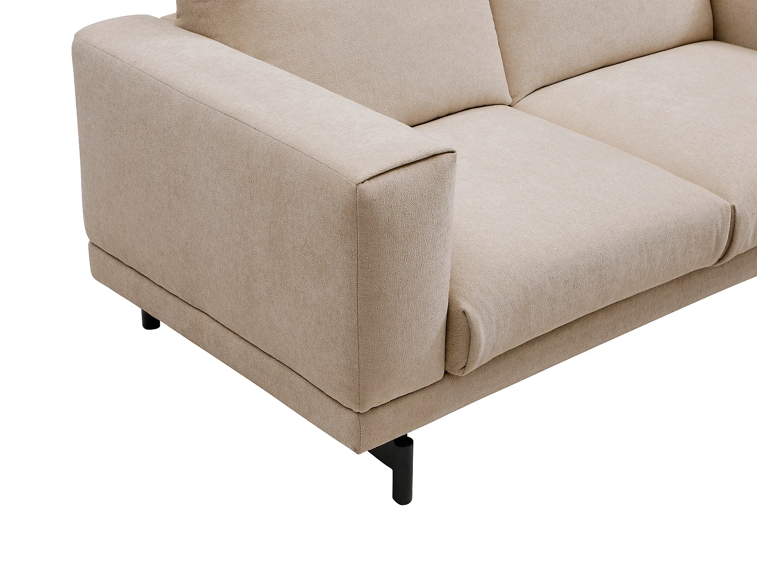 Canapé 2 places en tissu chenille beige DEMBOLA