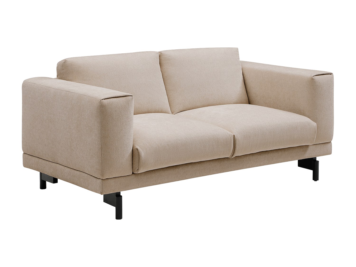 2-Sitzer Sofa - Chenille-Stoff Beige - DEMBOLA günstig online kaufen