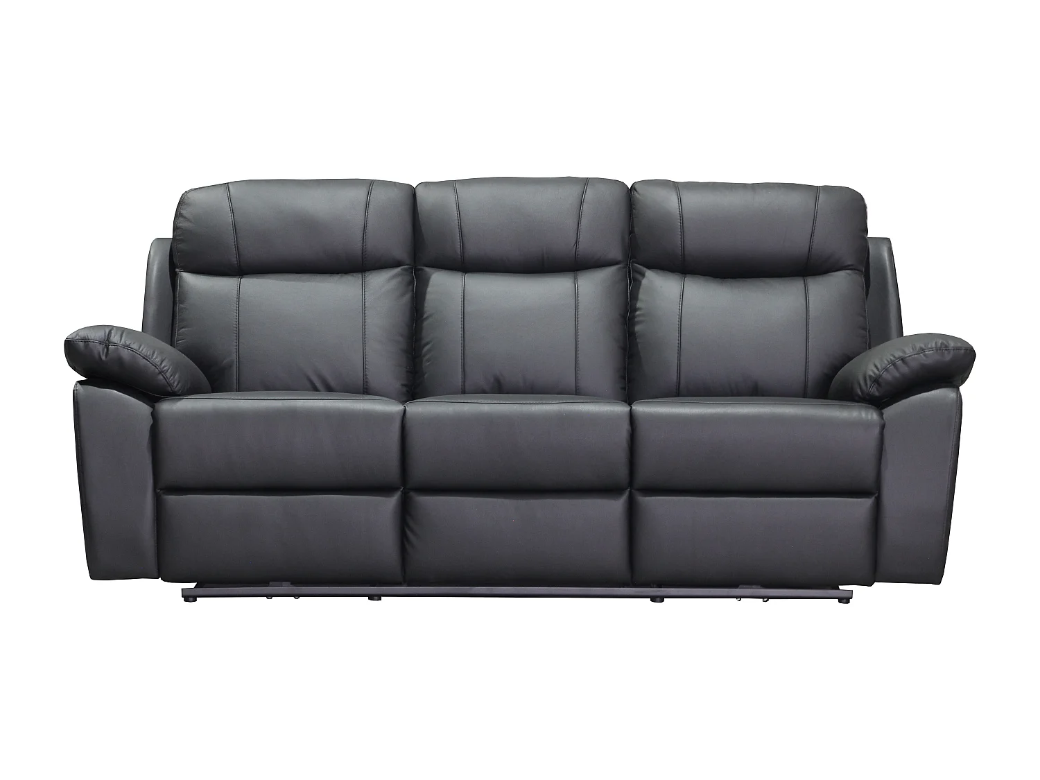 Canapé 3 places relax électrique en cuir noir VIPINO