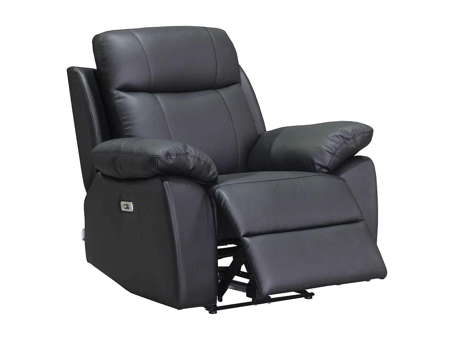 Fauteuil relax électrique en cuir noir VIPINO