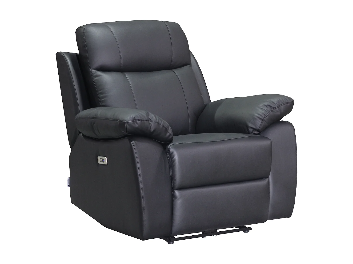 Fauteuil relax électrique en cuir noir VIPINO