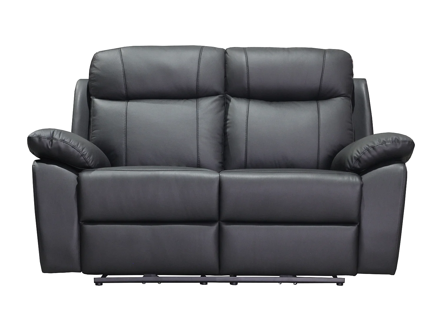 Canapé 2 places relax électrique en cuir noir VIPINO