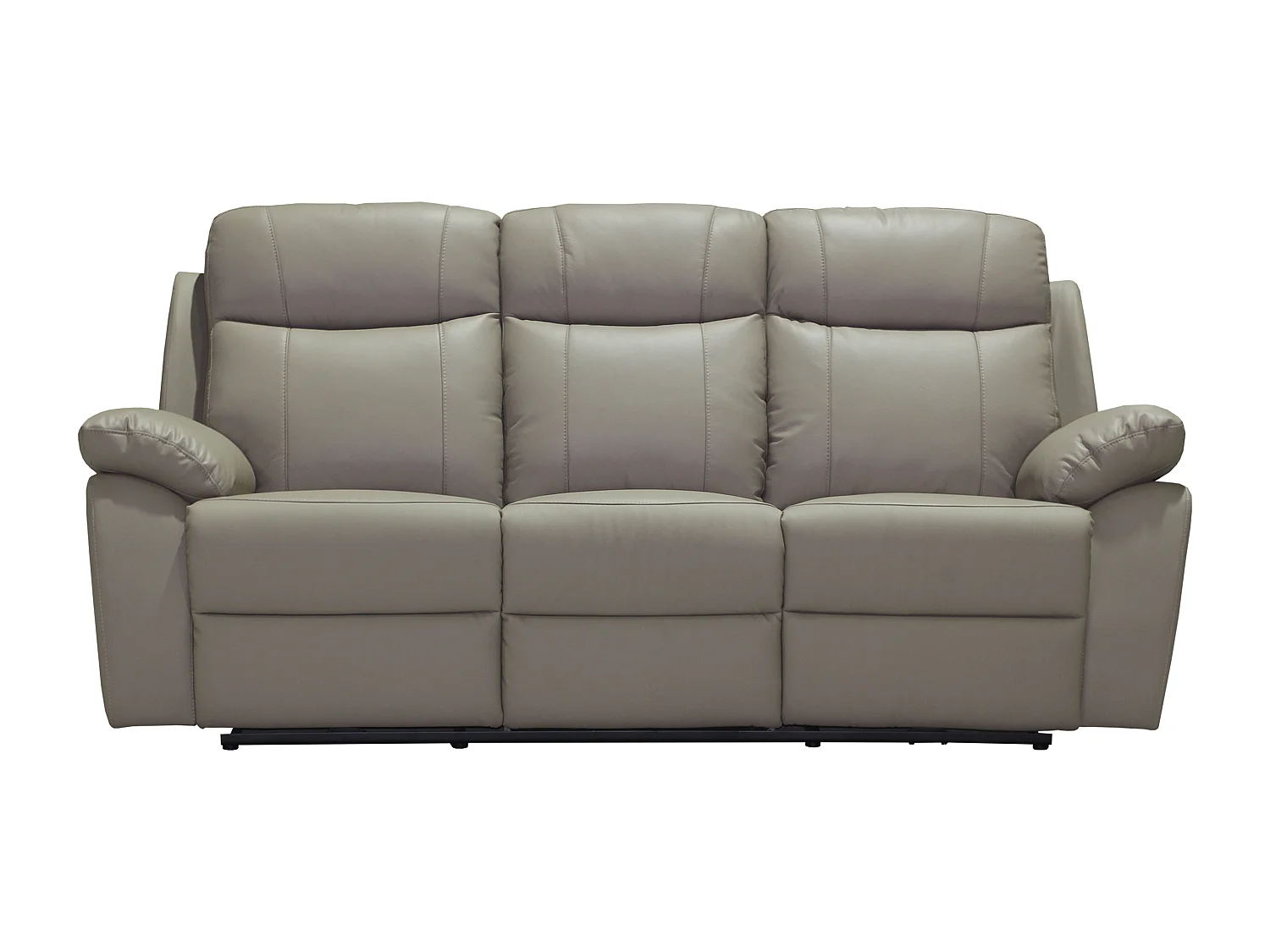 Canapé 3 places relax électrique en cuir taupe VIPINO