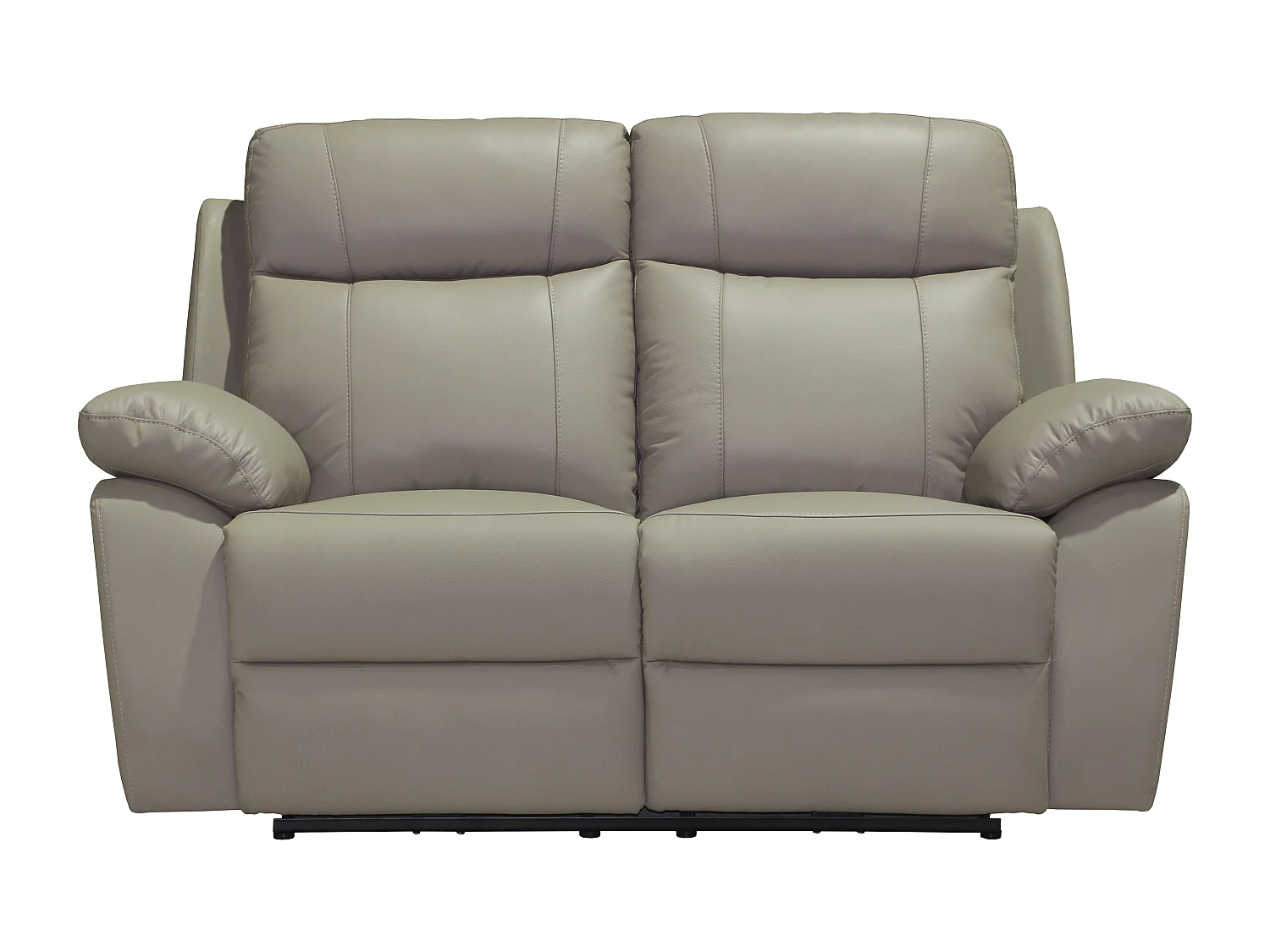 Canapé 2 places relax électrique en cuir taupe VIPINO