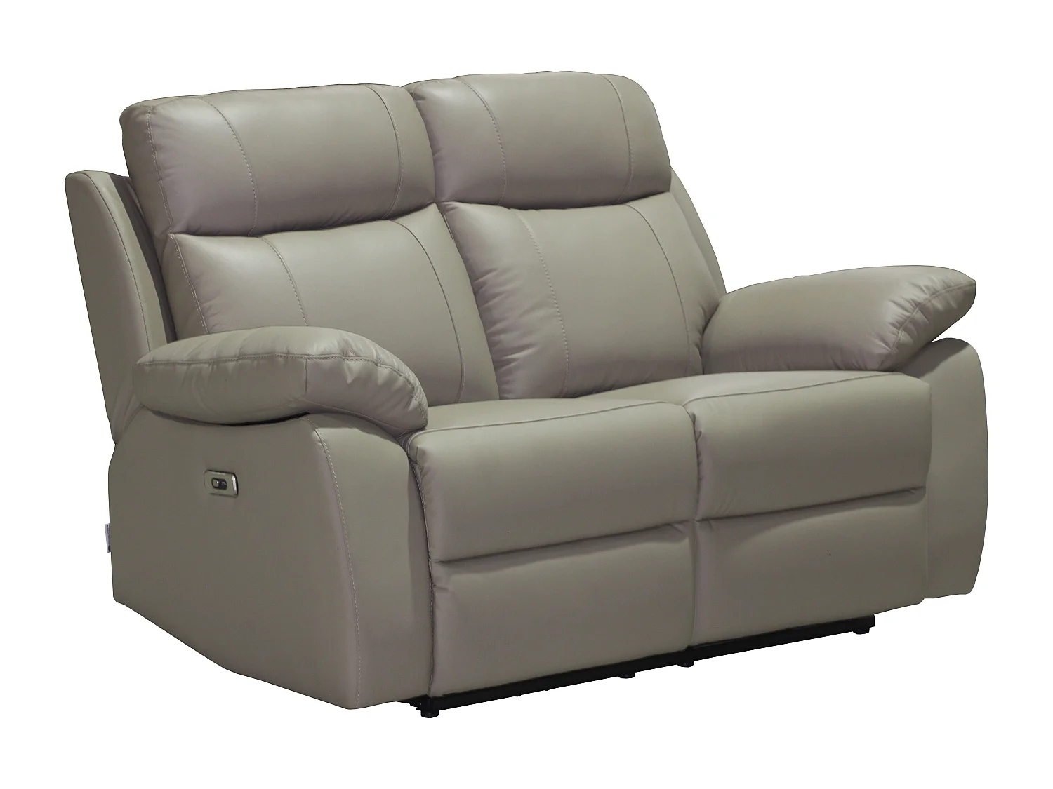 Canapé 2 places relax électrique en cuir taupe VIPINO