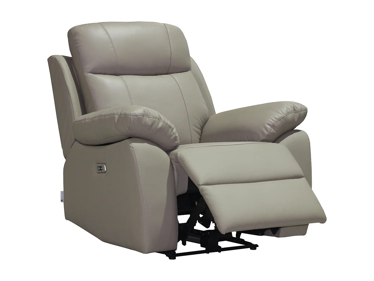 Fauteuil relax électrique en cuir taupe VIPINO