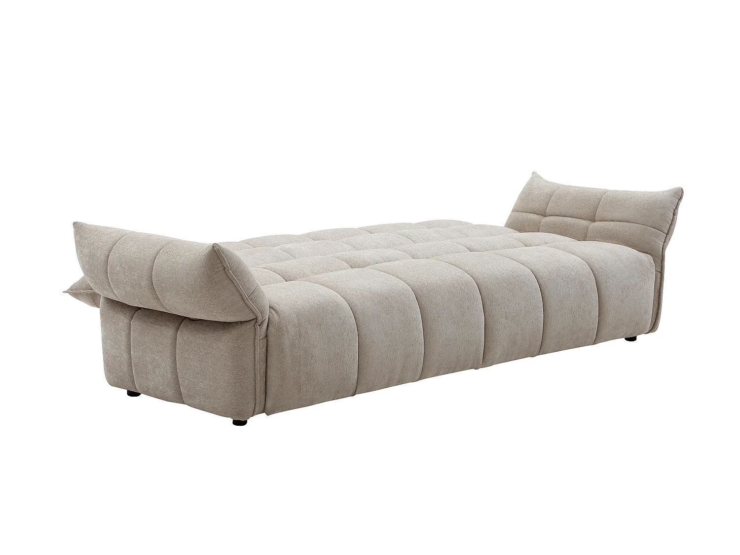 Canapé 3 places convertible clic-clac en tissu chenille beige HAKEMO