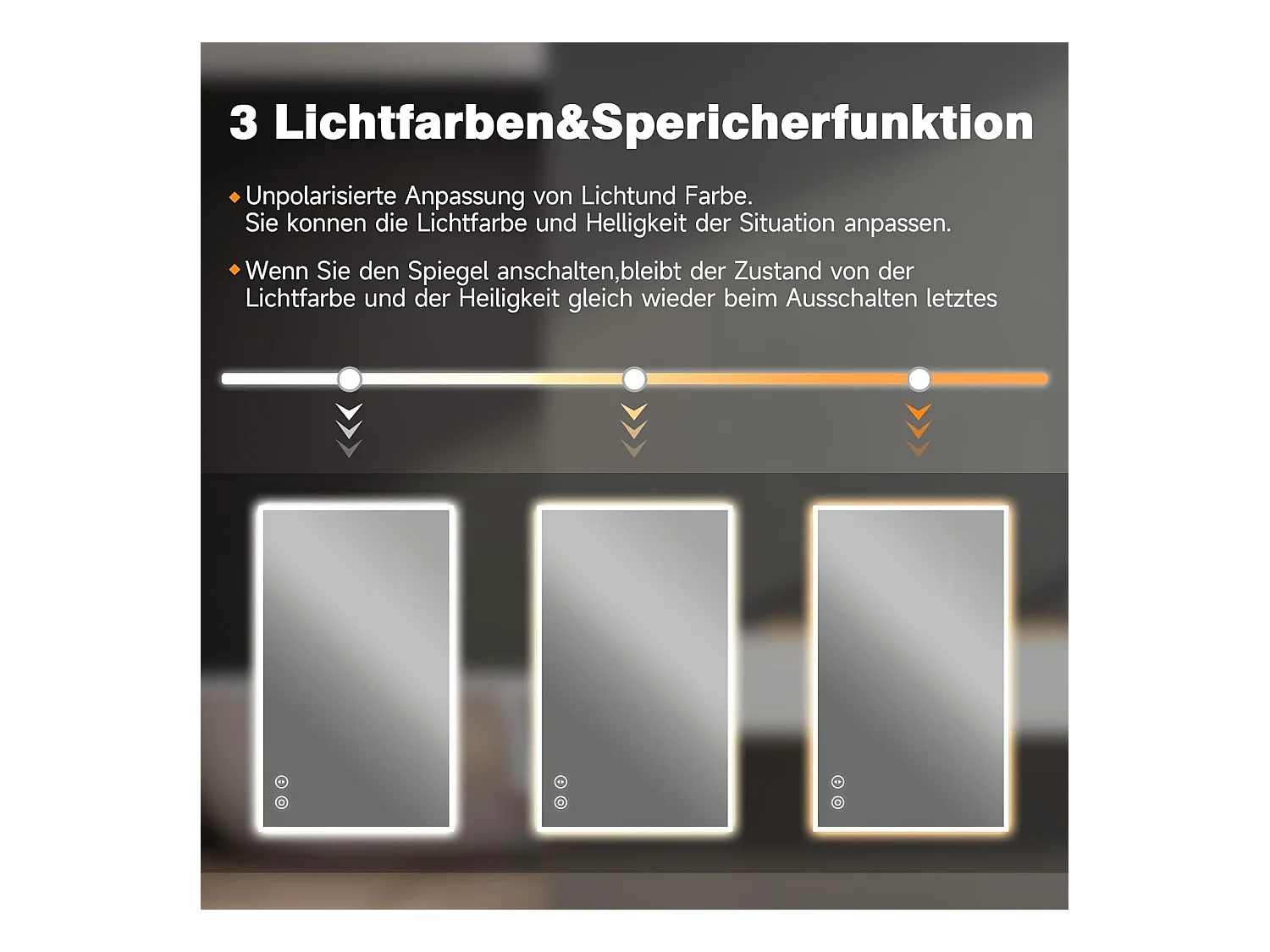Miroir de Salle de Bain YOLEO avec Éclairage, 100 x 60 cm, Miroir Murale avec Prise Electrique, Commande Tactile et Fonction Anti-Buée