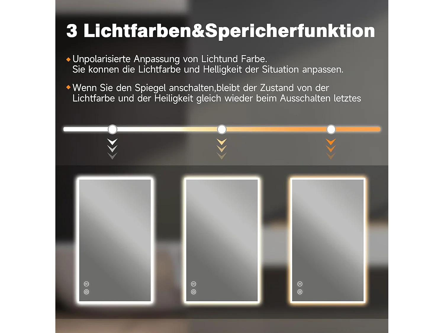 Miroir de Salle de Bain YOLEO avec Éclairage, 100 x 60 cm, Miroir Murale avec Prise Electrique, Commande Tactile et Fonction Anti-Buée