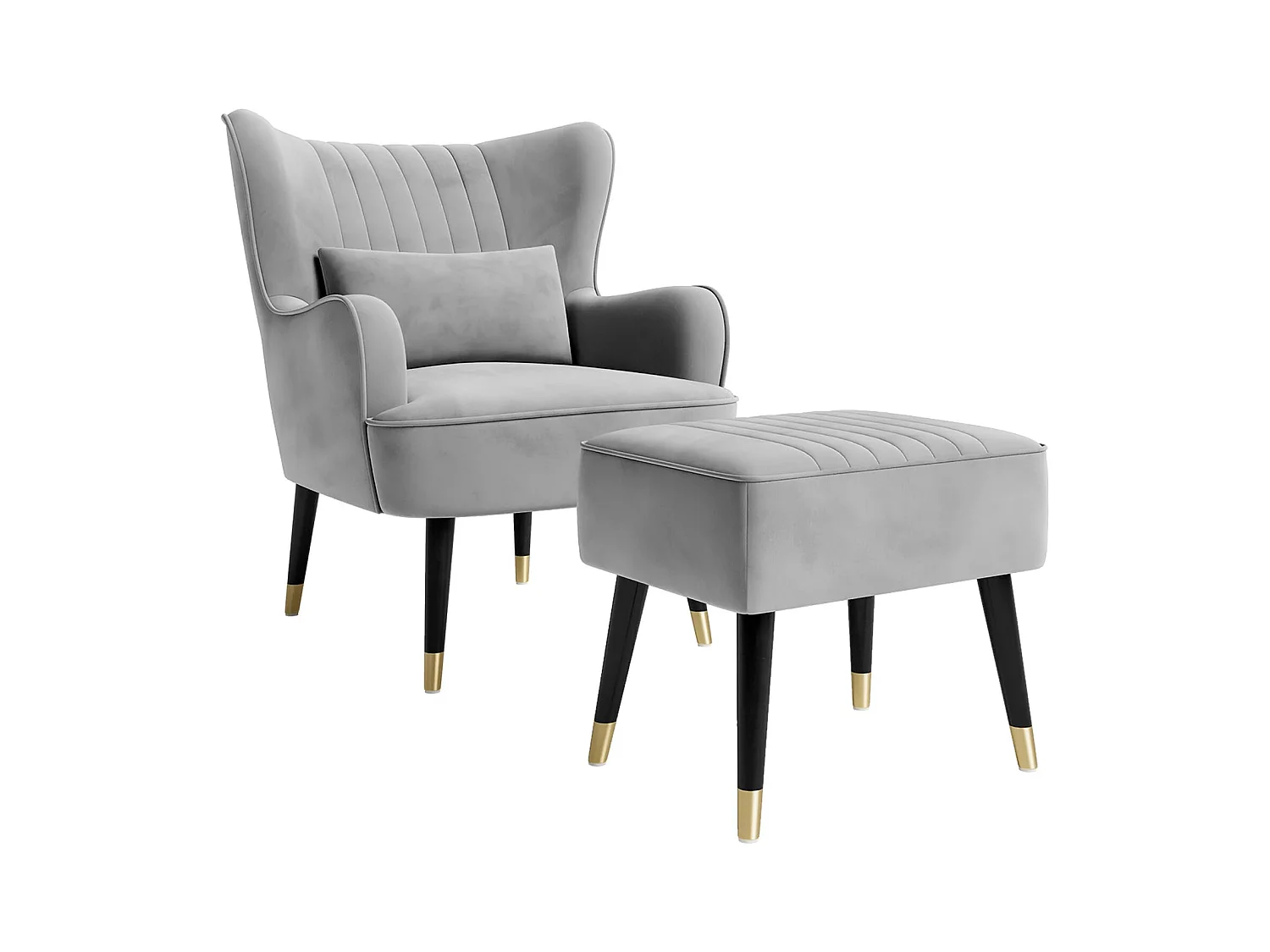 Fauteuil en Velours, Fauteuils Lounge avec accoudoirs, Fauteuil à Oreilles pour Salon Chambre à Coucher Envoyé en Deux Colis