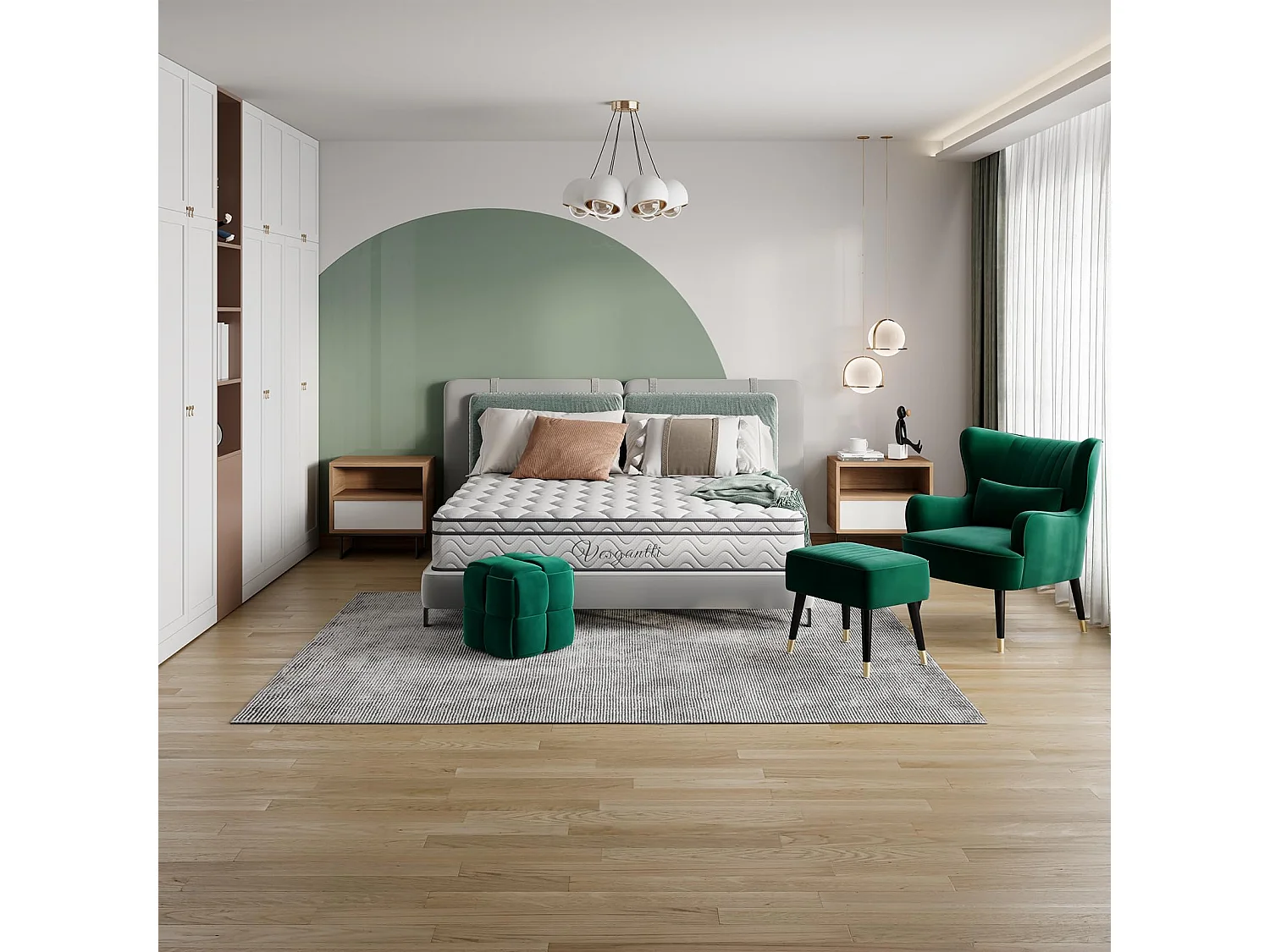 Fauteuil en Velours, Fauteuils Lounge avec accoudoirs, Fauteuil à Oreilles pour Salon Chambre à Coucher Envoyé en Deux Colis