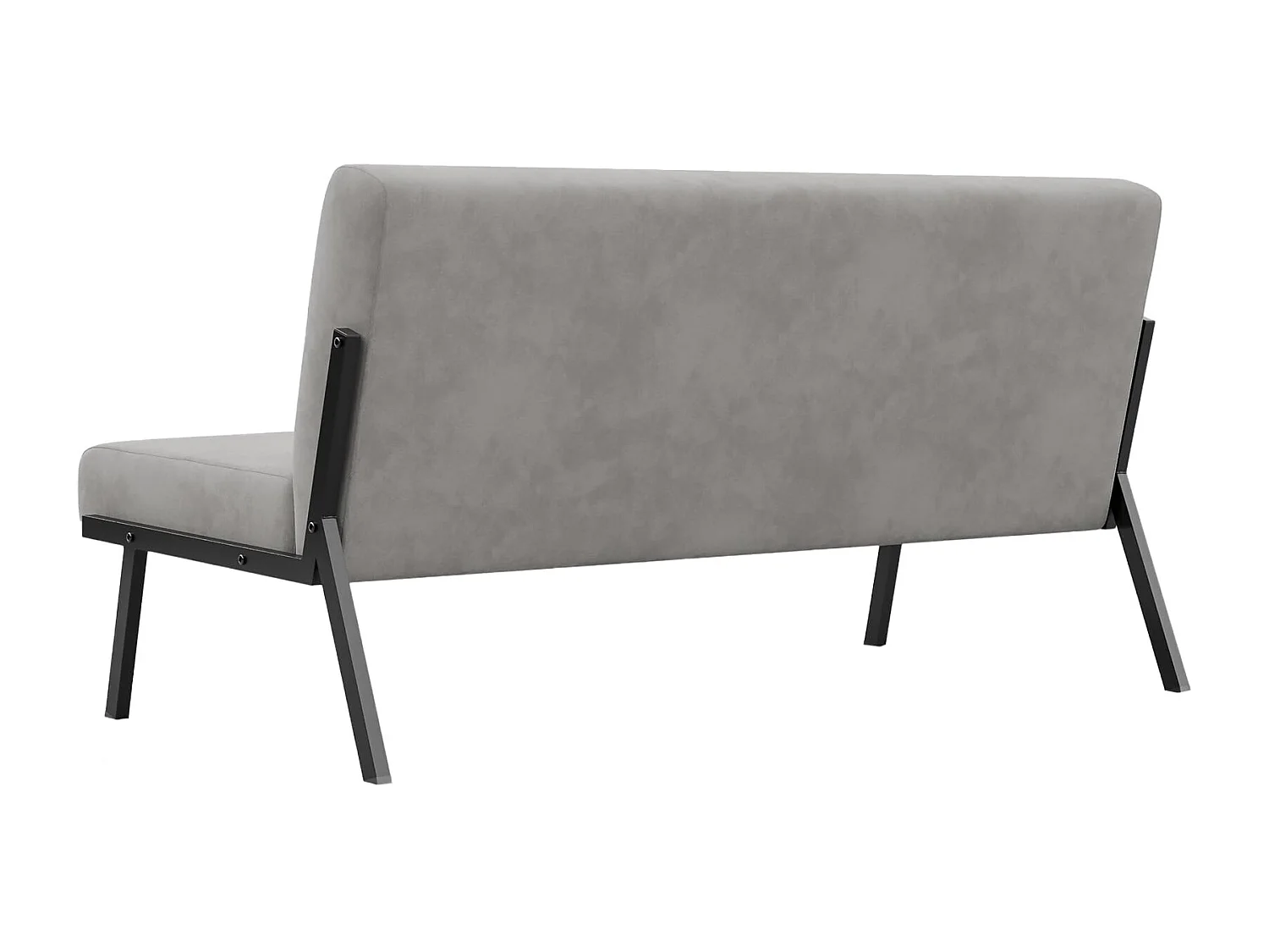 Canapé 2 Places en Tissu, 112cm Style Moderne Scandinave pour Salon, Appartement, Petit Espace, Cadre en métal, Gris