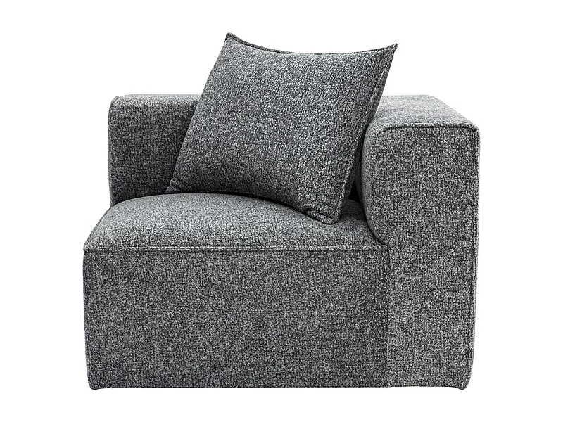 Módulo de esquina derecho para sofá en tela gris oscuro KERRY