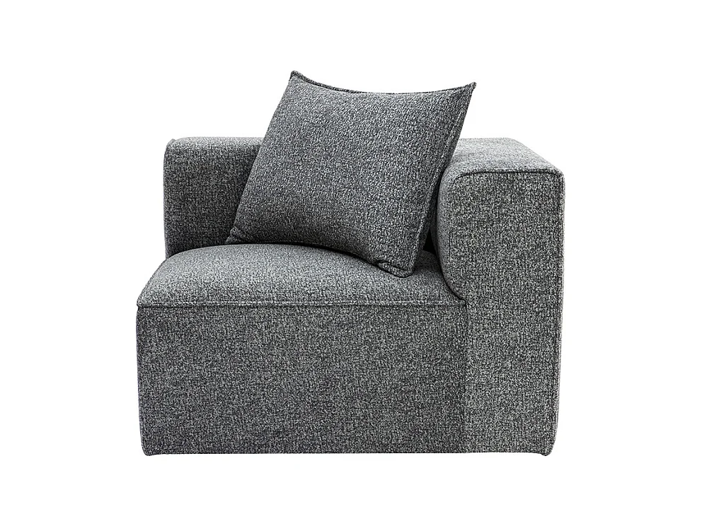 Módulo de esquina derecho para sofá en tela gris oscuro KERRY