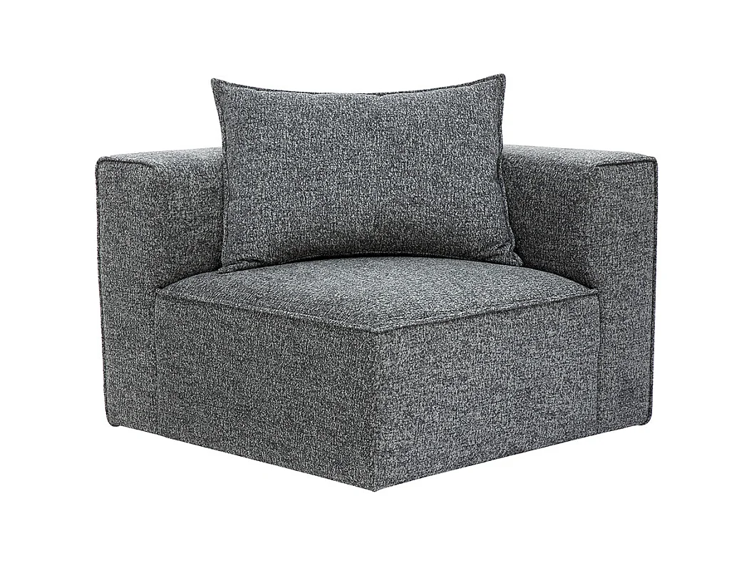 Módulo de esquina derecho para sofá en tela gris oscuro KERRY