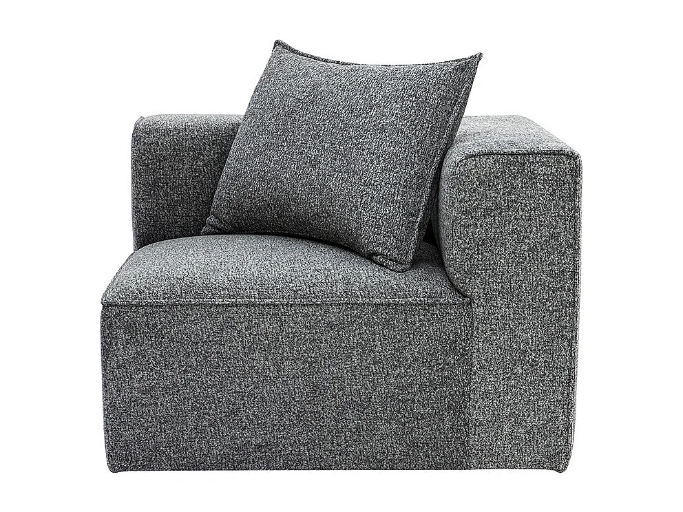 Module d'angle droit pour canapé en tissu chiné gris foncé KERRY