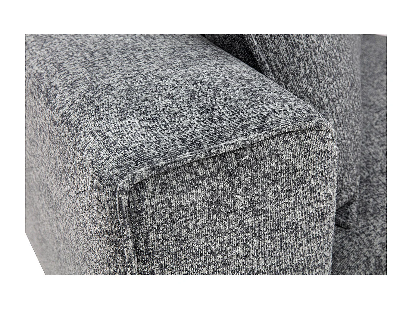 Module d'angle droit pour canapé en tissu chiné gris foncé KERRY