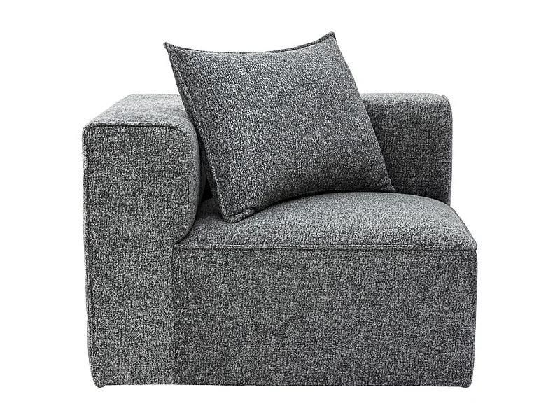 Módulo de esquina izquierda para sofá de tela jaspeada gris oscuro KERRY