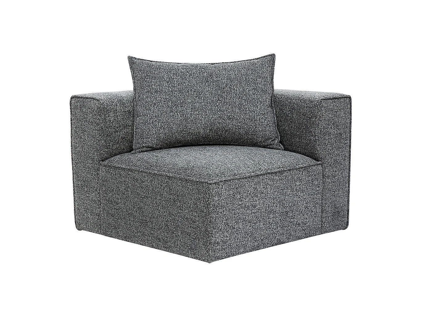 Módulo de esquina izquierda para sofá de tela jaspeada gris oscuro KERRY