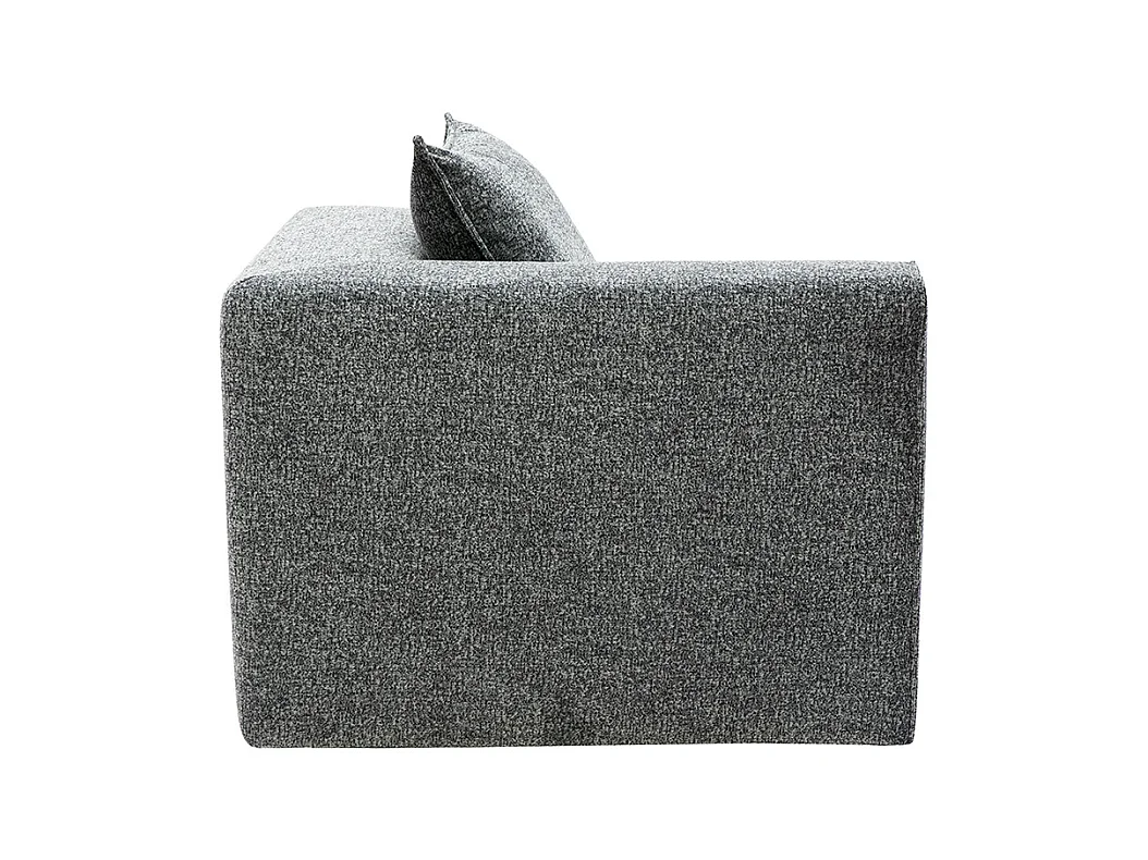 Módulo de esquina izquierda para sofá de tela jaspeada gris oscuro KERRY