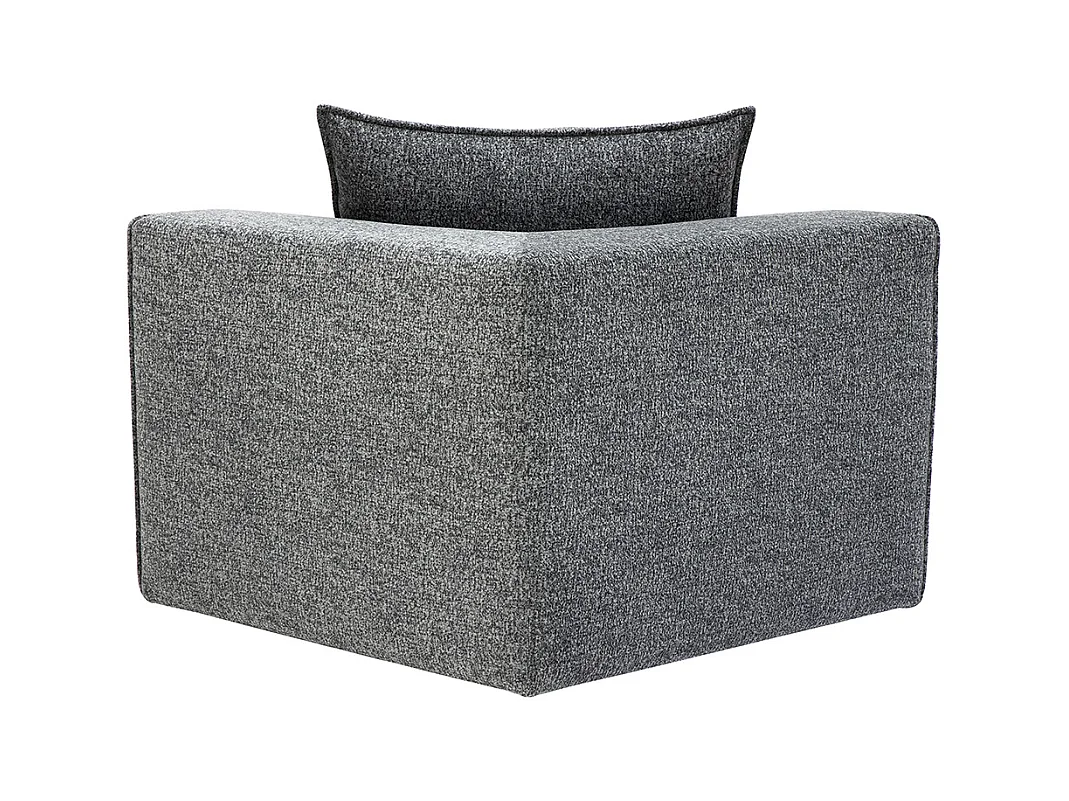 Módulo de esquina izquierda para sofá de tela jaspeada gris oscuro KERRY