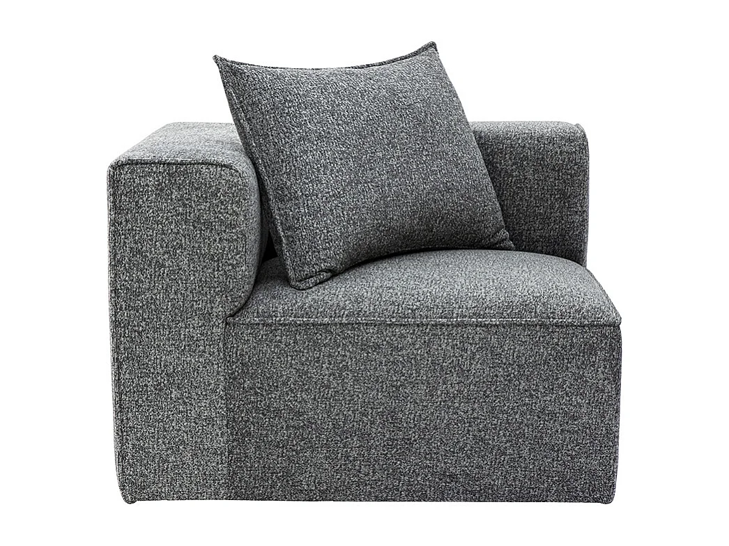 Módulo de esquina izquierda para sofá de tela jaspeada gris oscuro KERRY